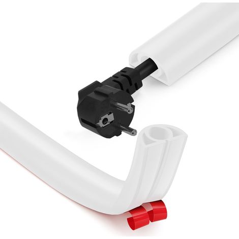 Flexible Self Adhesive Cable Ducting 3m x 20mm x 10.2mm Flexible Cable Ducting Cable Ducting for Home Office School Warehouse (1 Cable / 3m, White) (1/5)