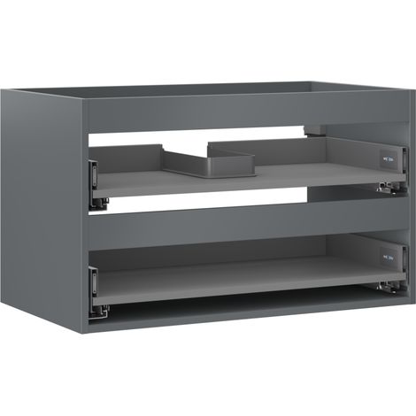 Mexen Box-A Korpus des Waschtischunterschranks 80 cm, 2 Schubladen, Graphit Matt - 91AX0-0800-470-2-66 (1/5)