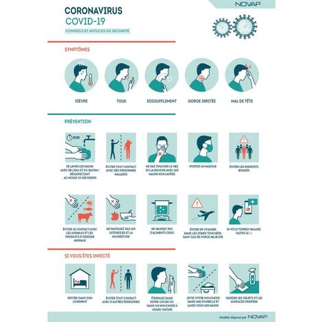 Panneau Conseils et astuces COVID 19 - Rigide - A4