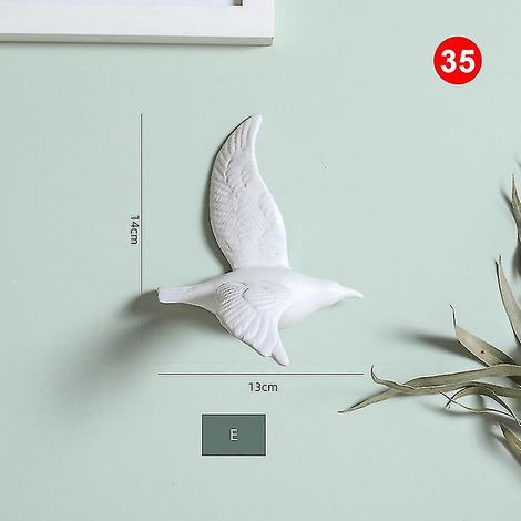 3D-Wanddekorationen aus Keramik in Vogelform – 35 Stück
