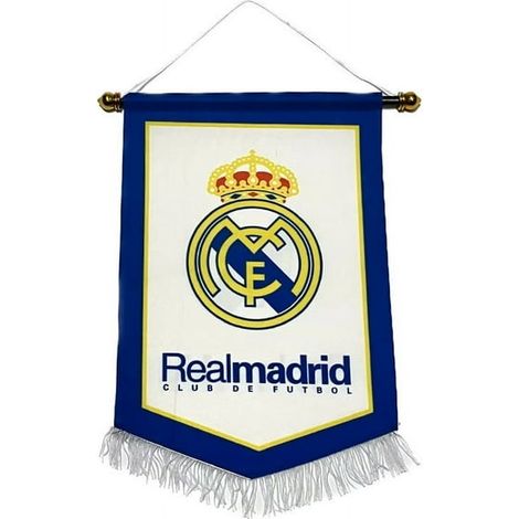 Fanion double face Real Madrid AC Milan, drapeau triangulaire composite à 5 angles, suspendu pour club de football, décoration murale extérieure (1/2)
