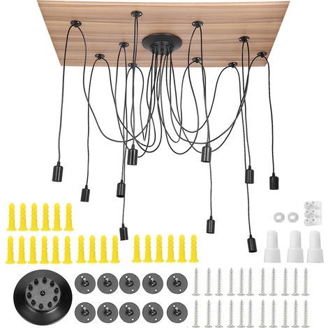 Pendant lamp, E27 base, hanging light cord, 110-220V, 10 LED lights, for hotel room, study, dining room, pantry (1/5)