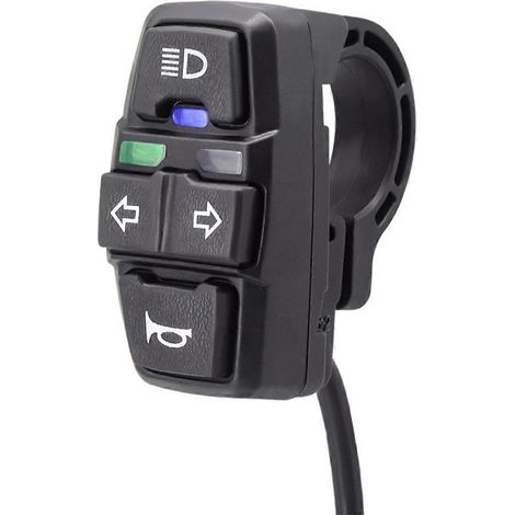 Interrupteur d'éclairage pour vélo électrique + klaxon et clignotants pour scooters, vélos électriques, VTT intelligents, accessoires de bricolage, 36 V (1/4)