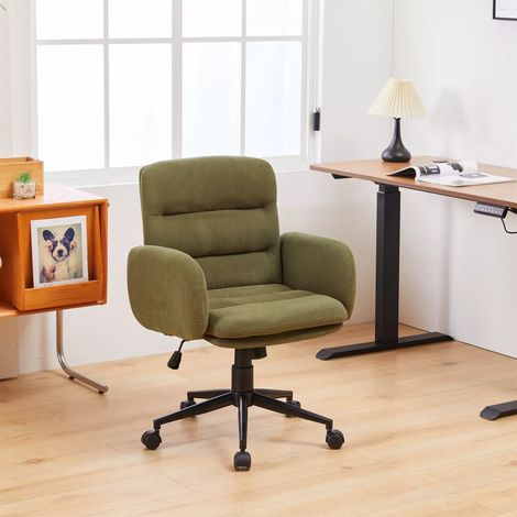 Upholstered Desk Chair 360 Swivel Office Chair - Green (1/5)