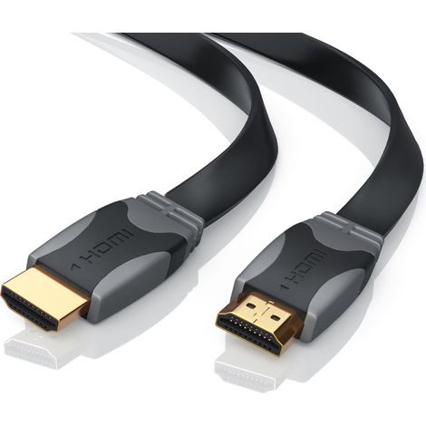 CSL HDMI-Kabel 1.4a, Full HD Flachband-Kabel 1920 x 1080p 60Hz, 3D, Ethernet, CEC, ARC, HDMI Typ A - 5m (1/4)