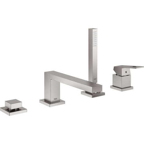 Grohe Eurocube combiné de bain 4 trous à une main, saillie 220mm, (1/4)