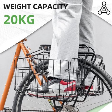 Panier Pliable pour Vélo Noir – Panier de Vélo Pliable et Amovible – Accessoire de Transport Pratique pour Courses et Balades (1/5)