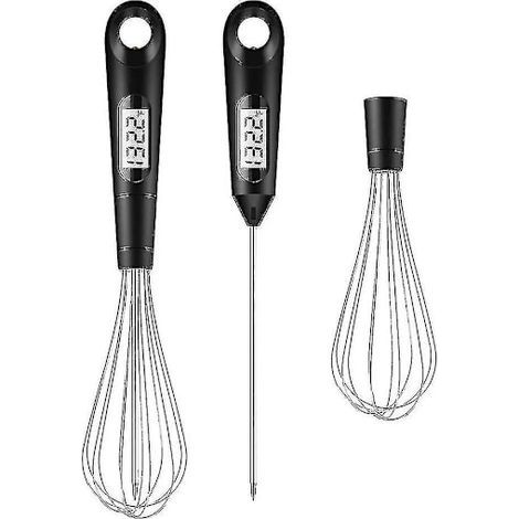 Thermomètre alimentaire pratique 2 en 1, thermomètre à viande numérique, fouet en acier inoxydable (1/5)