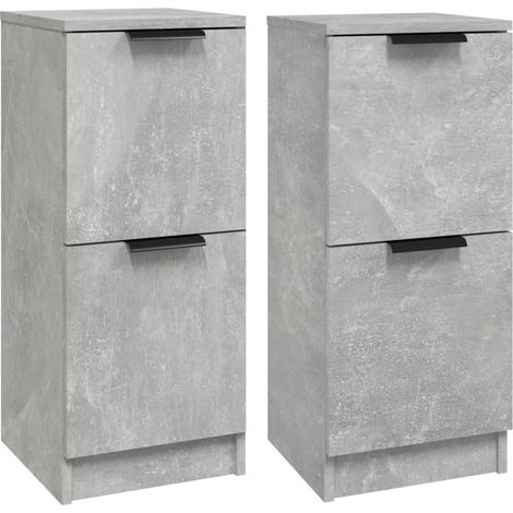 Aparador buffet cómoda armario mueble organizador cocina salón salón juego de 2 30 x 30 x 70 cm madera contrachapada gris 020036843
