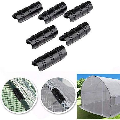 20 PCS Jardin Bâtiments Tube Clip, Clips en Plastique pour Serre Film Clip Tube Serrage Connecteur Kit, pour Serre Bannière Cadre Abris Noir 19mm (1/5)