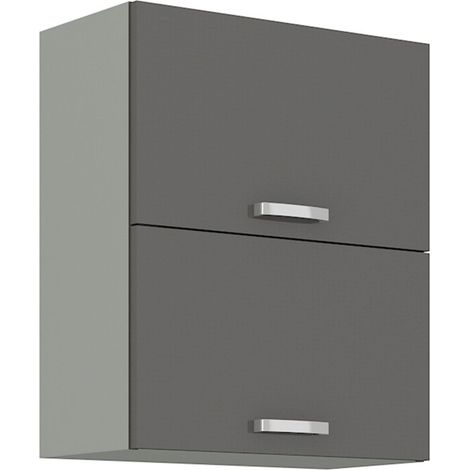 Küchen Hängeschrank 60 Hochglanz Grau Küchenzeile Küchenblock Küche Grey Bianca (1/5)