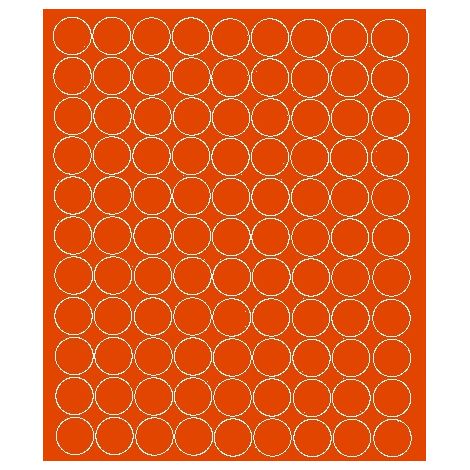 Pegatinas circulares de 2 cm, pegatinas circulares con puntos, 99 unidades, color naranja mate.