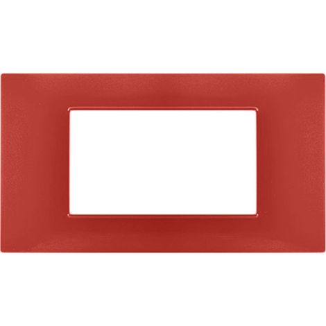 Placchetta per interruttore in metallo a 4 posti corallo cassetta 504 compatibile con vimar plana supporto cover (1/2)