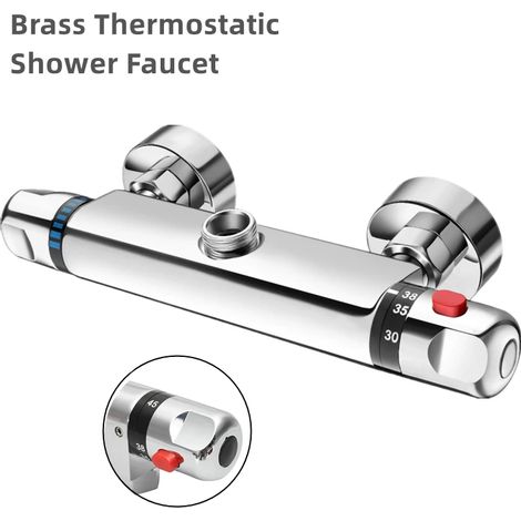 Robinet de douche thermostatique de salle de bain avec double poignée et contrôle de la température pour baignoire/douche (1/5)