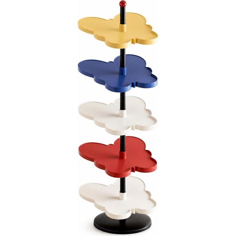 Multi-layer Shoe Rack, Shoe Display Stand, Storage Rack, 2-Tier Display Stand, Stable Base and Vertical Column, PP and Steel, Yellow, Blue, Red, Cream White (1/5)