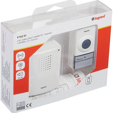 Legrand Kit timbre y campana inalámbricos blanco 50m