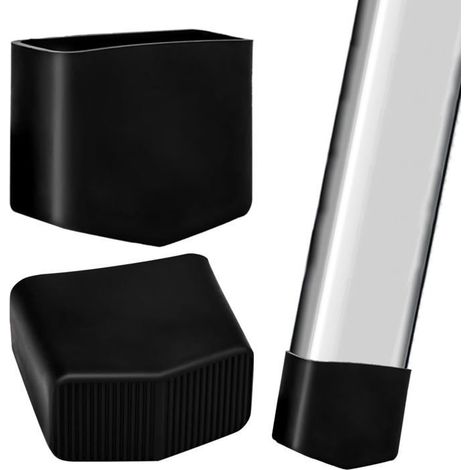 Embouts d'escabeau 2 pièces Caoutchouc résistant Antidérapants et protecteurs Pour escabeaux à tubes carrés 40 x 20 mm (1/5)