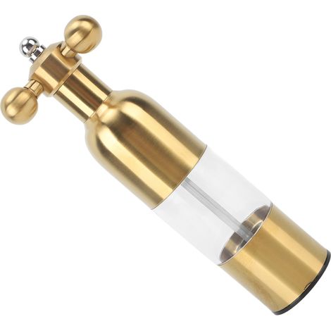 Professionelle, nachfüllbare Pfeffermühle mit Keramikrotor, einstellbarer Mahlgrad, manuell, für die Küche, Gold L (1/5)