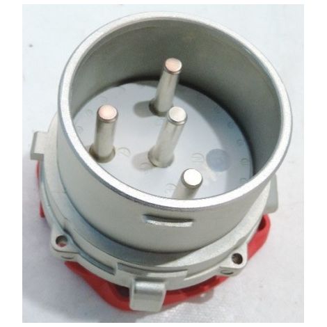 Connecteur 3P+T 150A 400V 50Hz mâle rouge métal pour prise socle IP54 decontactor modulaire DS9 MARECHAL 3998013