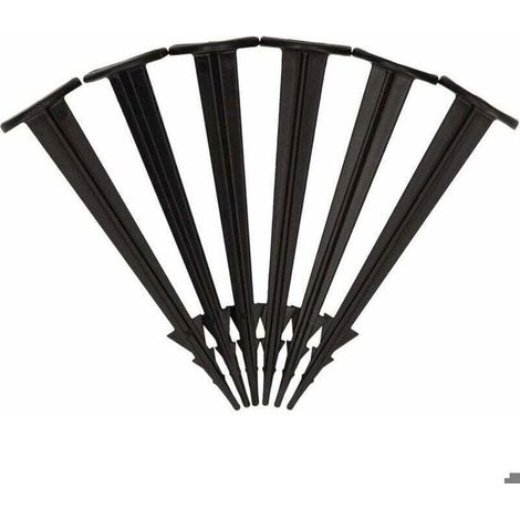 Piquets de fixation pour jardin - PZCC - Lot de 100 - Plastique résistant aux UV - Pour toile anti-mauvaises herbes (1/4)