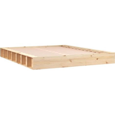 Estructura de cama de madera maciza 140x200 cm vidaXL (1/4)