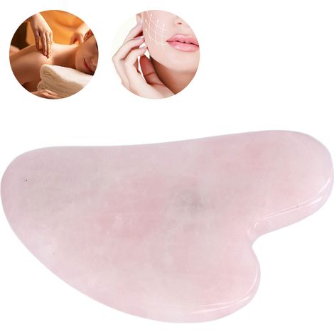 Gua-Sha-Brett, Design mit rosa Kristallherz, leicht und tragbar mit komfortablem Griff für die Gesichtsmassage (1/5)
