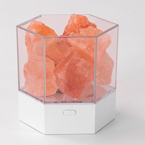 Lampe à sel de l'Himalaya LED RVB à intensité variable USB, huile essentielle décorative, aromathérapie, veilleuse en cristal naturel pour chambre à coucher, salon (1/5)