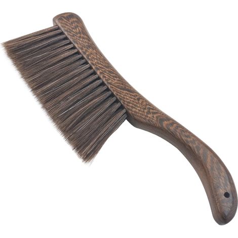Brosse de canapé, brosse de lit, outil de nettoyage à poils souples, manche en bois massif naturel, brosse à poussière, balai à main pour comptoir, lit, canapé, voiture, cheminée, vêtements (1/5)