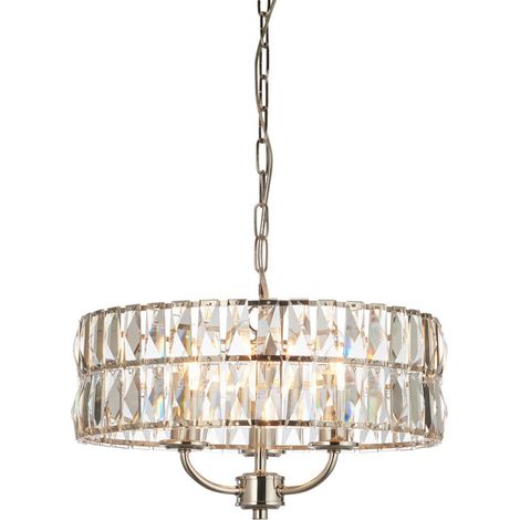Endon Clifton Lampada a sospensione da soffitto a 3 bracci multipli in nichel lucido (1/5)