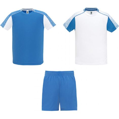Conjunto deportivo unisex compuesto de 2 camisetas y pantalón ROLY unisex XL Blanco/Royal
