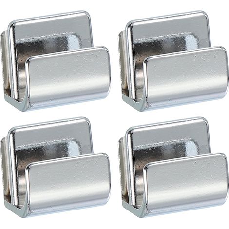 Poignée De Tirage Pour Porte En Verre 15/16", Acier Inoxydable 4Pcs Attaches De Porte Sans Perçage Poignées Boutons Avec Vis Pour Armoire De 3-5mm Tiroir Vitrine, Argent (1/5)