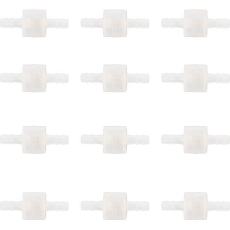 Lot de 12 clapets anti-retour unidirectionnels en PE haute température résistant à la corrosion, à ressort, pour l'industrie, 6 mm/0,24 po (translucides) (1/5)