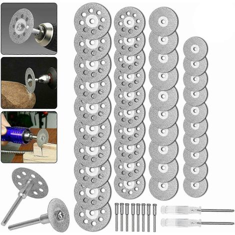 HOXILEELEO - Lot de 50 disques diamantés pour meuleuse, disques de coupe circulaires, accessoires pour scie Dremel (1/5)
