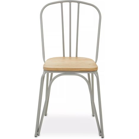 Interiors by Premier Grey Finish Metal Frame Dining Chair, Comfy Grey Outdoor Chair Metal, Effortless Cleaning Metal chair (1/5)