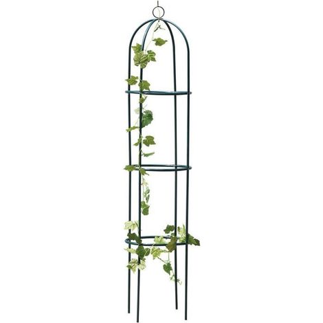 Kingfisher WGO Decorative Climbing Plant Support Obelisk Garden Black Metal 1.9m