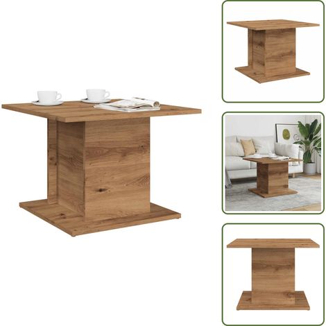 Table basse chêne artisanal 55,5x55,5x40 cm bois d'ingénierie - Table Basse - Tables Basses - Table D'appoint - Bout De Canapé (1/5)