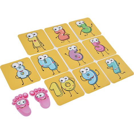 Lot de 12 stickers de sol pour jeux, autocollants éducatifs chiffres cartoon pour enfants, décoration crèche (1/5)