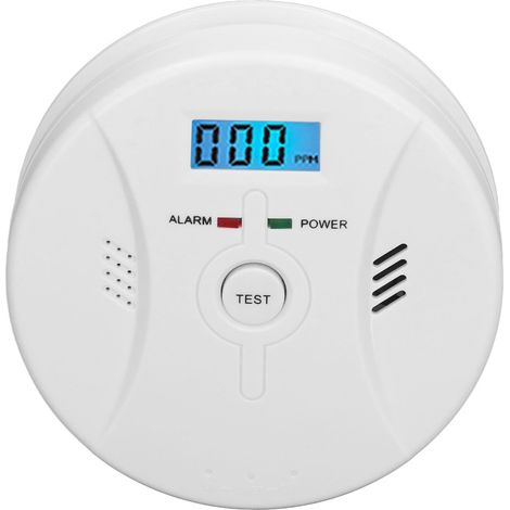 Détecteur de fumée haute sensibilité, alarme incendie intelligente avec écran LCD, détecteur de CO monoxyde de carbone (1/5)