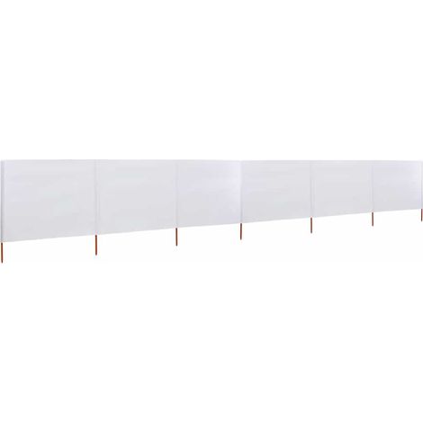Paravent 6 panneaux Tissu 800 x 120 cm Blanc sable