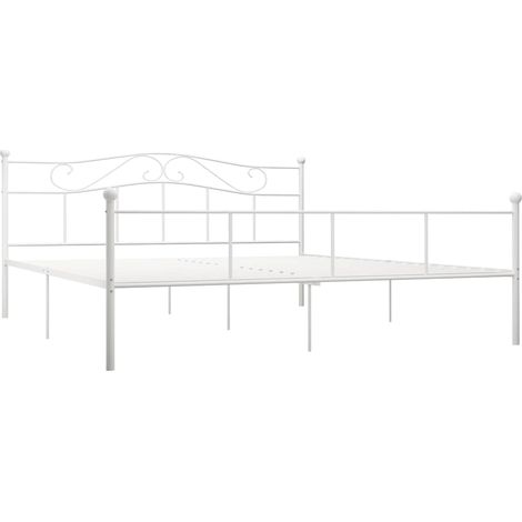 Maison Exclusive - Bettgestell Weiß Metall 180×200 cm