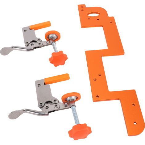 Gabarit de défonceuse encastré en alliage d'aluminium pour porte d'armoire, outil auxiliaire de rainurage courbe avec serre-joint rapide en acier inoxydable, poignée dissimulée (1/5)