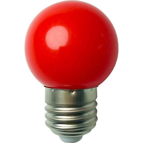 Paquet de 10 ampoules LED B22 1 W, ampoules à baïonnette de couleur, mini ampoules globe G45, rouge vert bleu orange jaune pour mariage, Halloween, Noël (rouge) (1/5)