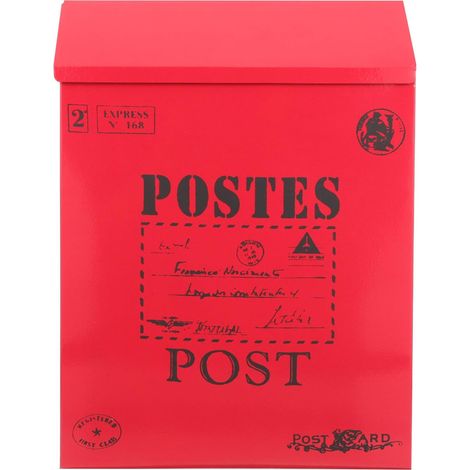 Boîte aux Lettres Décoration Délicate Vintage Murale avec Serrure Style Américain Usage Polyvalent Coloris Rouge pour Jardin et Maison (1/5)