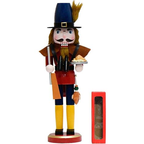 38 cm große Holzpuppenfigur, mehrfarbig, europäischer Stil, Ornament für die Festtagsdekoration (1/4)
