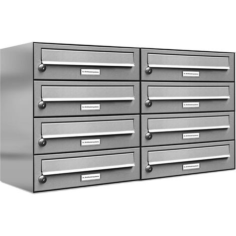 8er V2A Edelstahl Wandbriefkasten Anlage 8 Fach Briefkasten Postkasten (1/5)