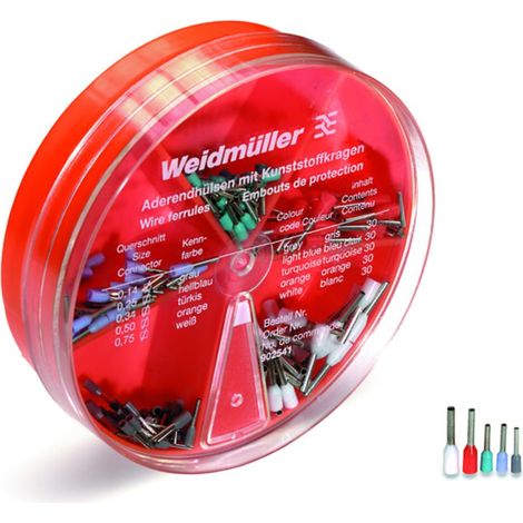 Weidmüller 9025410000 Aderendhülsen-Sortiment 0.14 mm², 0.25 mm², 0.34 mm², 0.5 mm², 0.75 mm² Teilis