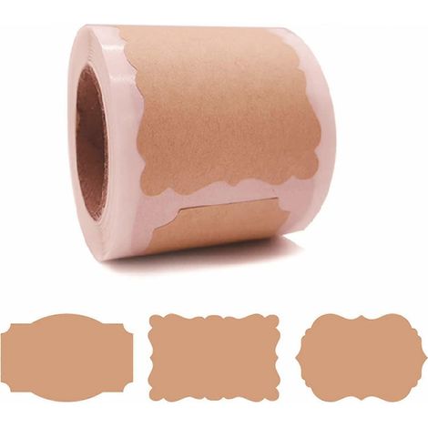 150 étiquettes-cadeaux autocollantes de Noël, étiquettes-cadeaux, étiquettes nominatives, étiquettes autocollantes 1,25 x 2,28 pouces (brun kraft)