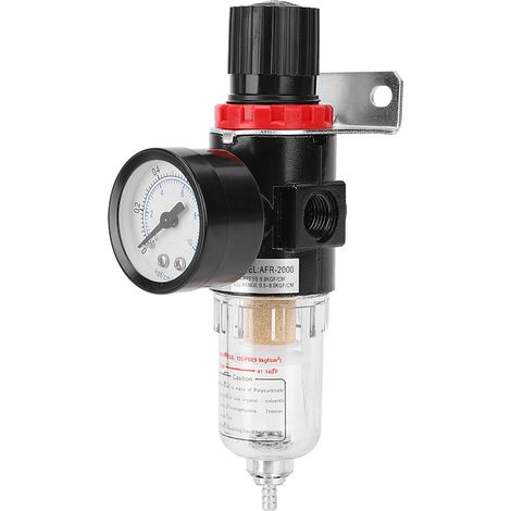 Séparateur huile/eau AFR2000 1/4 po, filtre à air comprimé, traitement de l'air avec manomètre