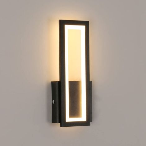 Applique Murale LED Intérieur, 16W Simple Square Lampe Murale LED, Moderne Décoration Eclairage LED Luminaire Mural Murale pour Salon, Chambre, lumière Chaud 3000K Noir couleur (1/5)