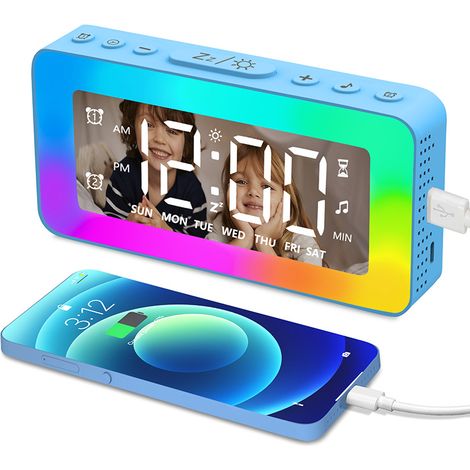 Kaelt - Réveil numérique - Double alarme - Port de chargement USB - Volume extra-large - Fonction snooze - Petit réveil avec veilleuse (1/3)